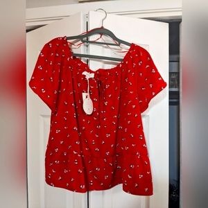 On/Off shoulder crop blouse